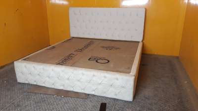 fully upholstered metal cot