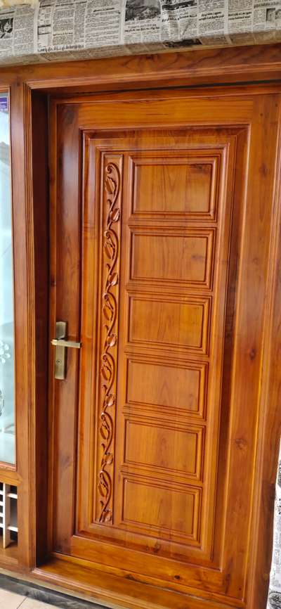 #tek wood front door, Asian emporio luxury 50% glossy finish

location : tiruppur / thamilnad  #
