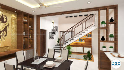 #dining room  # courtyard # interior work at ayamkudy kottayam #