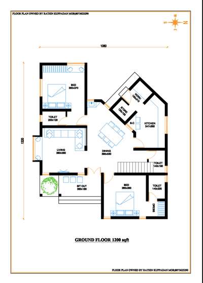 Contact:9074 55 22 88
 #1200 sqft Floor plan 
 #houseplan  #homeplane  #FloorPlans  #EastFacingPlan
 #rathin  #rathinkuppadan