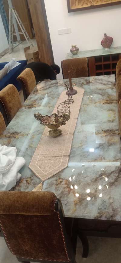 printed dining table glass