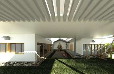 Central courtyard with back entrance 
#Revit