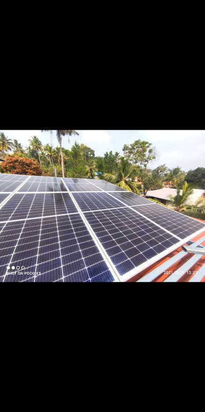 Solar energy panel installation work at Kallambalam