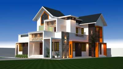 Proposed Residence
At kollam
Client : Rajan
Ground floor 1225.45 sqft
2 bed room
2 attached toilet
Kitchen
W/area
Dining
Living
Prayer room
Sitout
First floor  571.03 sqft
1 bed room
1 attached toilet
Upper living
Balcony
Total area : 1796.48
Approximate construction cost 35 lakhs