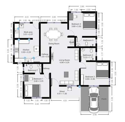 #1600 sq.ft Plan
#Ground Floor
#Civil Engineer
#Contractor
#3BHK House