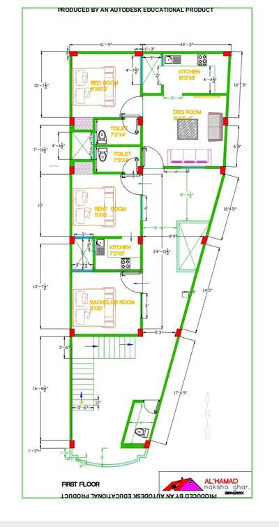 *2D plan *
1-ground floor
2-first floor
