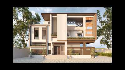 Simple Cost effective elevation with double height balcony 
#ElevationDesign #homesweethome #architecturedesigns #Architect #HouseDesigns #jalli #3d #Jaipur #jaipurcity #InteriorDesigner #BalconyIdeas #spacemanagment #spaceinteriors #spaces #indiaarchitects #costruction #costeffectivearchitecture