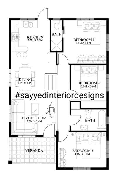 3BHK house design floor plan ₹₹₹
 #sayyedinteriordesigner  #sayyedinteriordesigns  #3BHKPlans