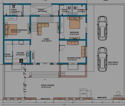 *floor plan *
according to vastu with furniture layout