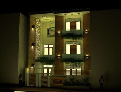 Elevation design for residence (1800sqft) in Indore for 15000/rs
 #ElevationDesign #Residencedesign #rendering #nightview