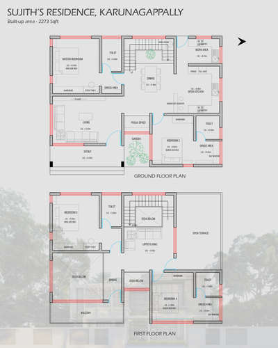 Mr.Sujith's Residence
Location - Karunagappally
Area - 2300 Sqft

#FloorPlans #4bhk #4BHKPlans #EastFacingPlan
