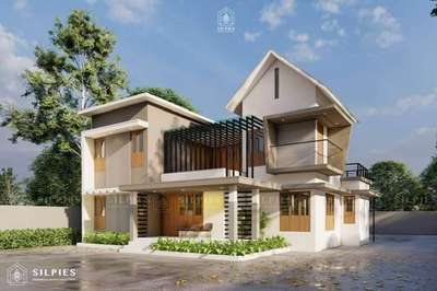 #NewProposedDesign #
-Location- Melattur
-Area: 2412 Sqft
-Style: Mixed roof

Ground Floor
- Sit Out
- Living
- Dining 
- 2 Bed room with attached toilet
- Kitchen
- Work area
- Store

First Floor
- Balcony
- Upper living
- 2 Bed with attached toilet