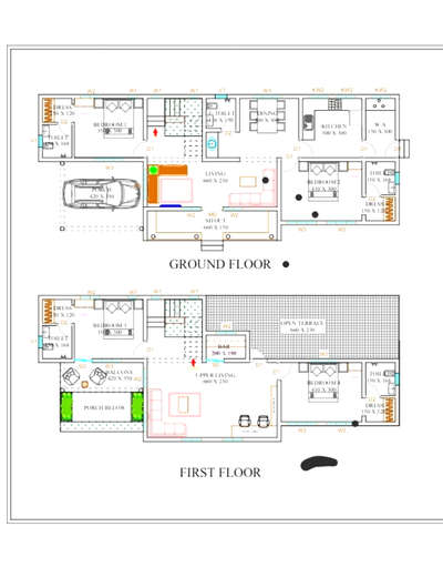 2d building plans 2200 Sqft #FloorPlans #4bhk  #4BHKPlans  #smallplots