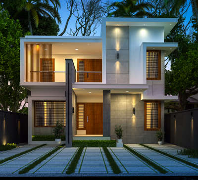 #exteriordesigns  #exterior3D  #3Delevation  #ExteriorDesign  #KeralaStyleHouse  #ContemporaryHouse