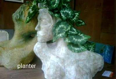 Aesthetic Sculpture Planters 2 feet #planters  #GardeningIdeas  #FloralDecor  #HomeDecor  #decor   #RockGarden  #planterbox  #architecturekerala  #architectsinkerala  #architectureldesigns