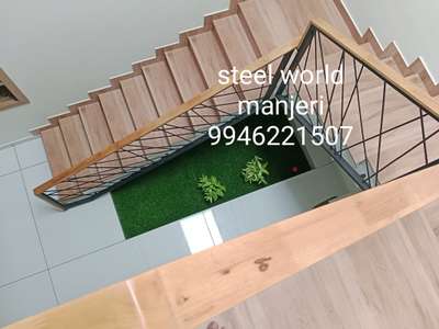 #wood and steel handrile #wood and gi handrile  #wood and iron staircase  #wood and gp staircase  #