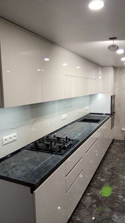 modular kitchen with pu ica high gloss finish  #ModularKitchen