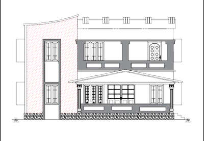 Elevation of 4 Bedroom 2000 sq.ft residential Building