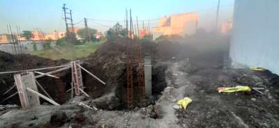 New site work# 10' deep footing casting #1600 sq ft#G+3#PAWAN DHAM indore#BY RAC INDORE#Er. Sonam Soni