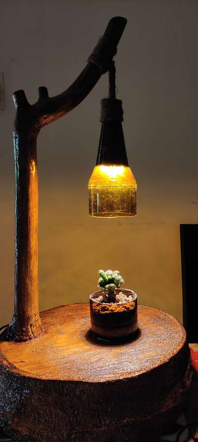 Wooden lamp #HomeDecor  #lightlover  #creative  #ecofriendlyproducts  #IndoorPlants  #plantingdesign