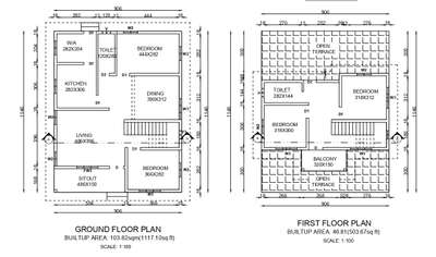 1600 sq ft plan #new_home #4BHKPlans  #FloorPlans  #two_story
