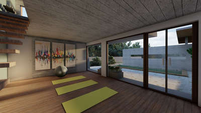 Yoga space interior 3d modelling