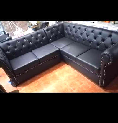 Five seater Sofa
Made in black Rexeen
 #LeatherSofa  #sofaset  #LUXURY_SOFA