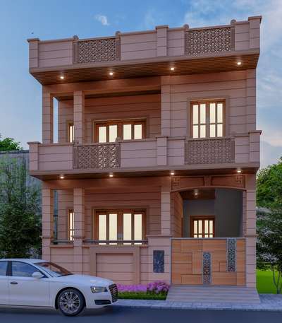 *houses front elevation *
A elevation with Jodhpur stone 
with good carvings and make design as per planning