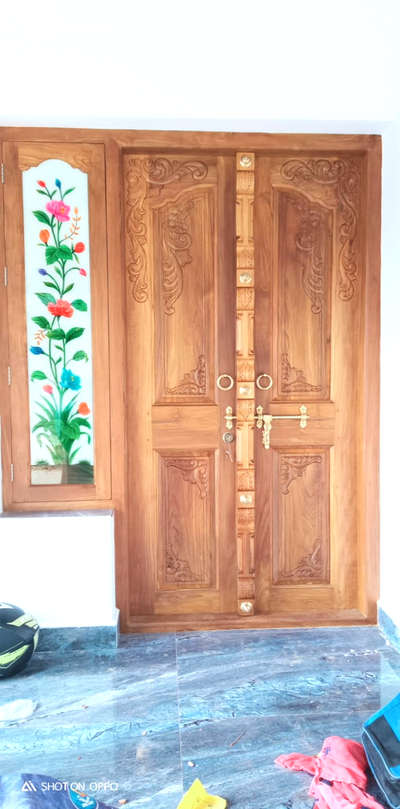 double door with simple carving  # # # #