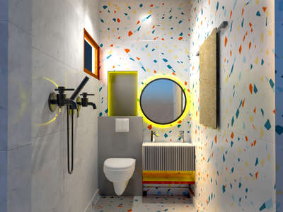 5x8 modern bathroom interior designed by us.. #HomeDecor #InteriorDesigner #BathroomDesigns #cubicle_toilet_shawer #BathroomTIles #BathroomStorage