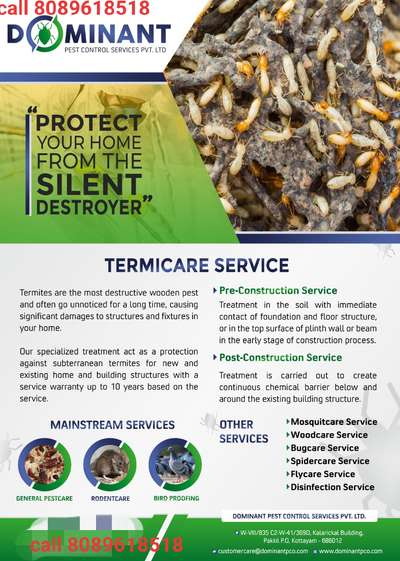For termite Free Homes
call us @8089618518