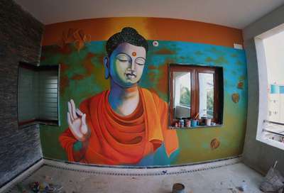 Buddha mural done residential client.
 #AcrylicPainting #artist #muralpainting #WallDecors #wallarts