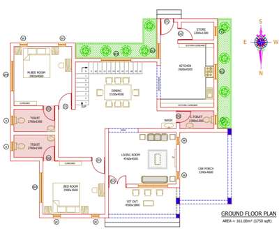 #Floor Plan 1750 Sqft
#architecture designs
#FloorPlans
#Open Kitchen
#Garden
