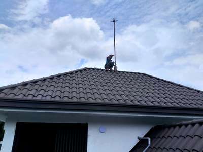 Installation of lightning arrester over roofing tiles
clouds power systems 🌂⛈️⛈️9946761816