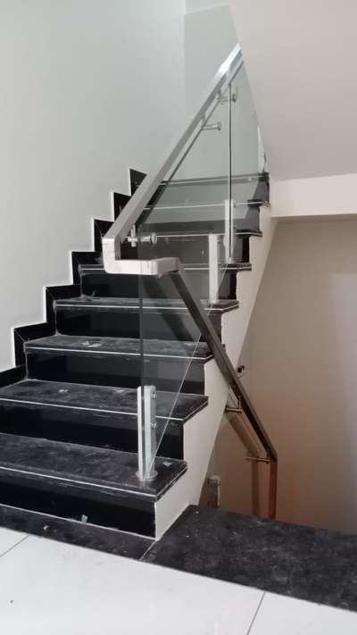steel with glass handrails