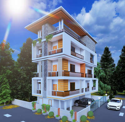 2400sqft side elevation in mahalakshmi colony indore