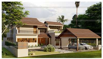 TRADITIONAL FACADE DESIGN
 #TraditionalHouse 
#Naalukett 
 #HouseDesigns 
 #architecturedesigns 
 #facadedesign 
#tropicalhouse