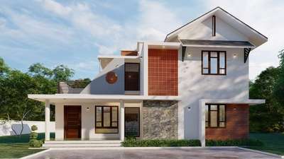 two storey residence # 3d design 
#contempery #
contact:9745265762
3d concept