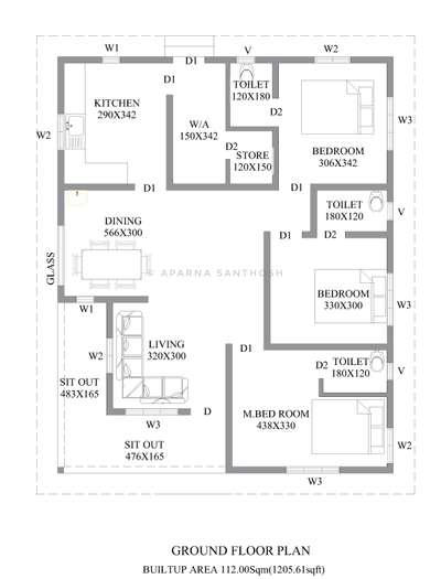 3BHK ,1200 sqft House Plan #HouseDesigns #2DPlans #2dDesign #3BHKHouse #autocad #autocaddrawing