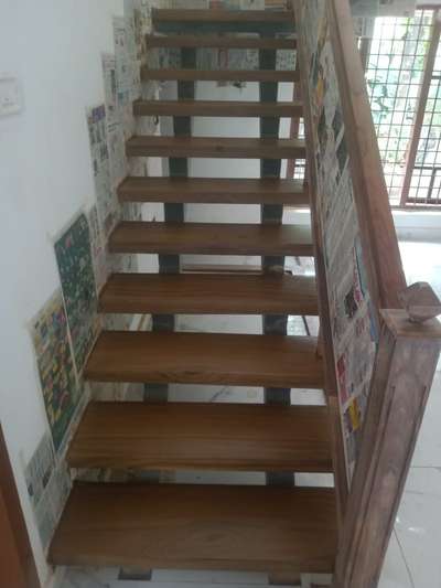wood polishing staircase