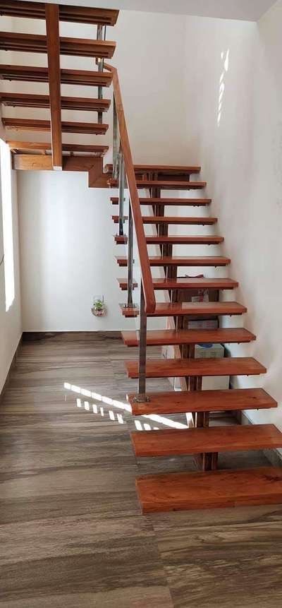 #metal staircase #wooden flooring #glass