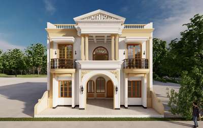 Classical house elevation design by Mejahaus Architects
 #classicstylehouse  #HouseDesigns  #ElevationDesign  #frontelevationdesign  #3Delevation