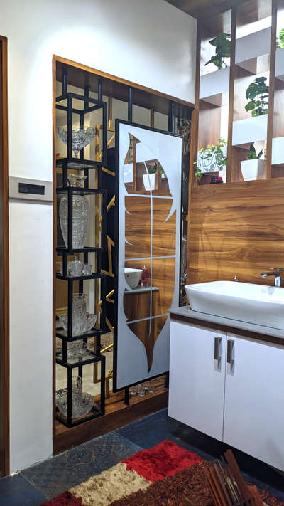 #InteriorDesigner  #Metalpartition  # Leaf mirror #crockery  #washbasen #