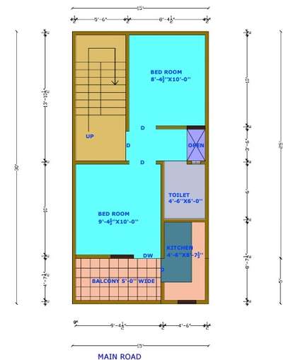 15×30 house plan