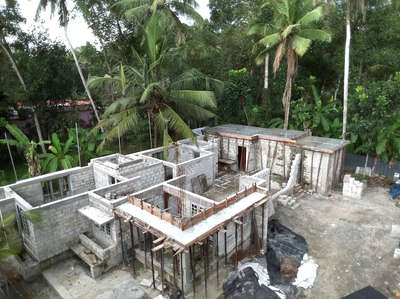 residential ongoing project #HouseDesigns #ContemporaryHouse #HouseConstruction #constructionsite  #Contractor #construction_company_alappuzha  #cons