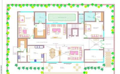 layout planning of a villa of 12000 sq ft