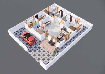 *3d floor plan*
3d floor plan gives an exact idea about the furniture layout inside your plan. you will be receiving 4k quality images on the third day. Don't hesitate. Send your plan to our whatsapp number and get a free quote