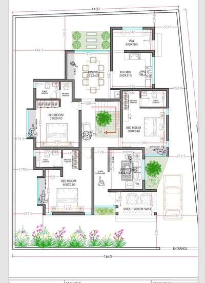#3 bhk residential plan#