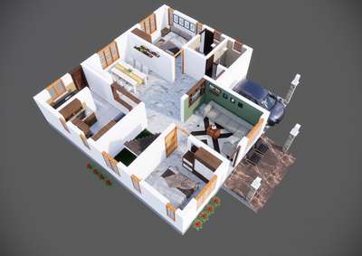 3d floor plan of 1500 sqft house.
#3Dfloorplans #2BHKHouse #2BHKPlans