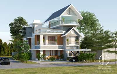Exterior design with top floor swimming pool